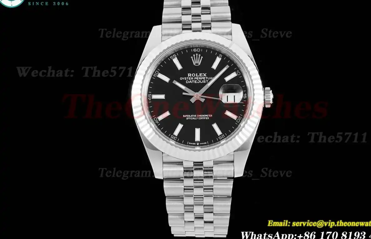 Datejust 126334 41mm Jubilee 904L SS SS Black Stk King VR3235