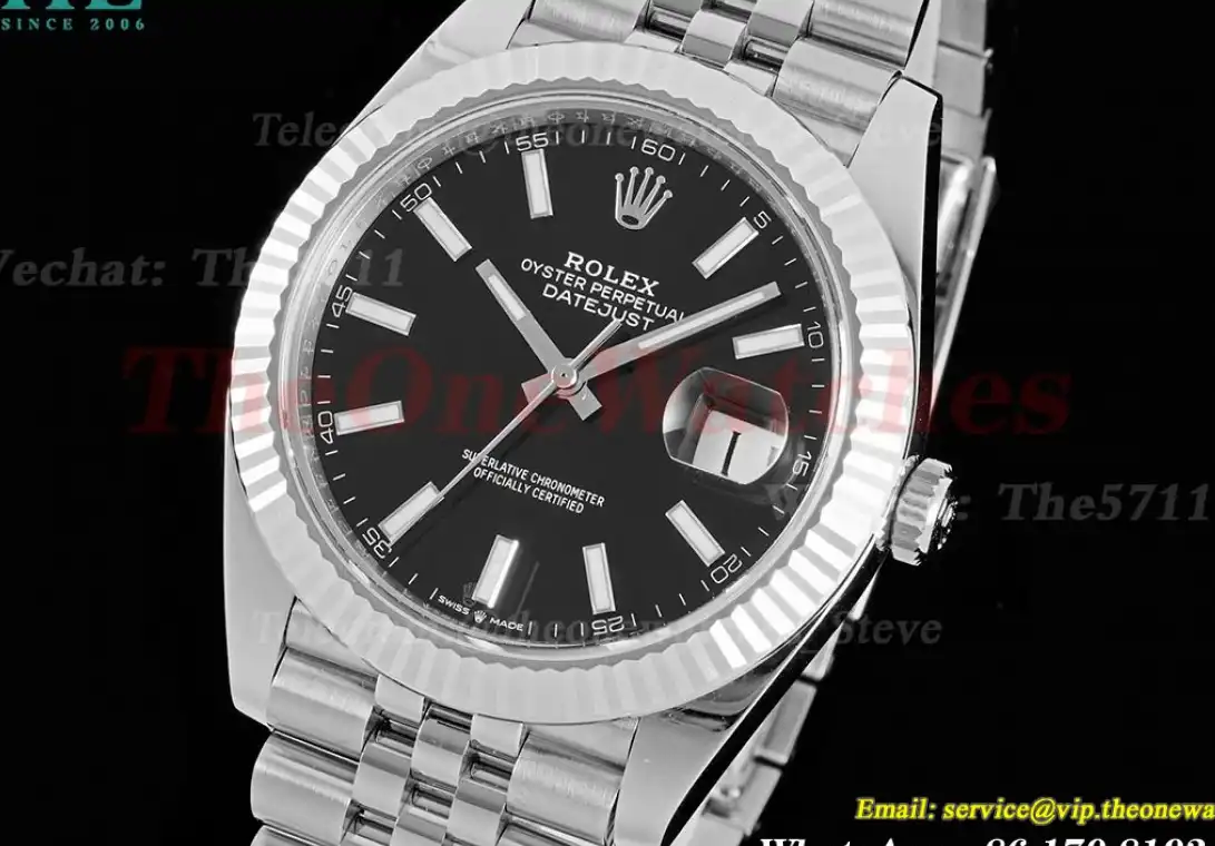 Datejust 126334 41mm Jubilee 904L SS SS Black Stk King VR3235