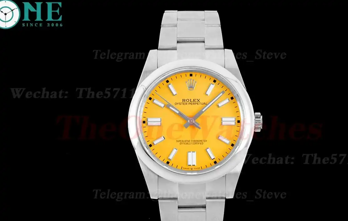 Oyster Perpetual 124300 41mm SS SS Yellow Stk JDF VR3230