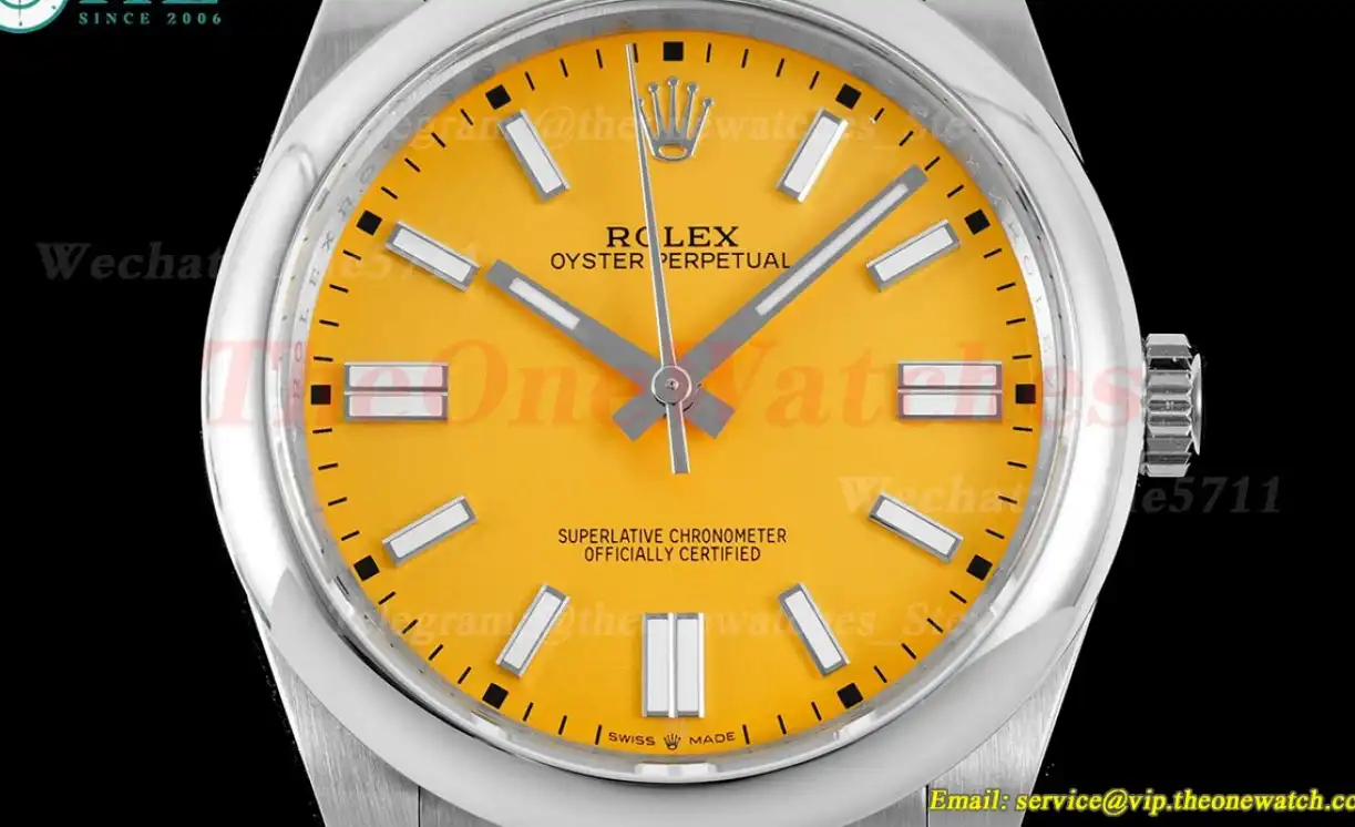 Oyster Perpetual 124300 41mm SS SS Yellow Stk JDF VR3230