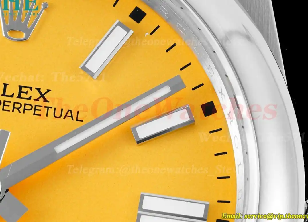 Oyster Perpetual 124300 41mm SS SS Yellow Stk JDF VR3230