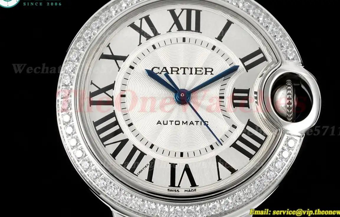 Ballon Bleu De Cartier Ladies 33mm SS SS Wht Stk 3KF A076