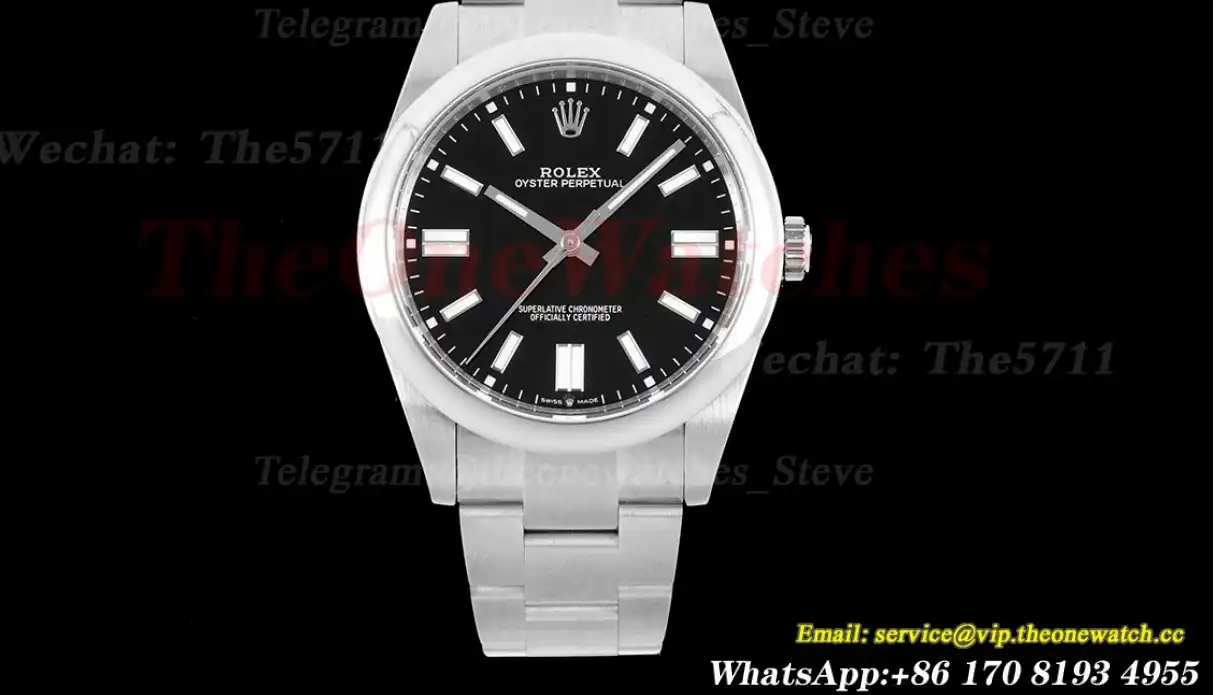 Oyster Perpetual 124300 41mm SS SS Black Stk JDF VR3230