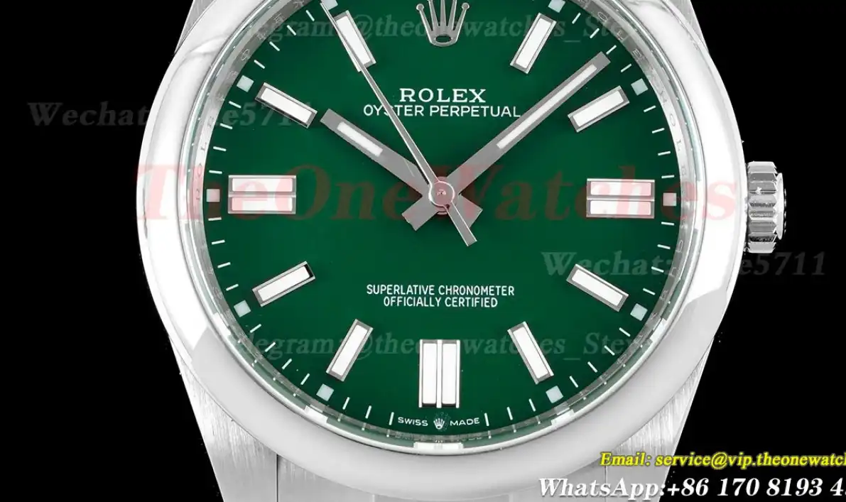 Oyster Perpetual 124300 41mm SS SS Green Stk JDF VR3230