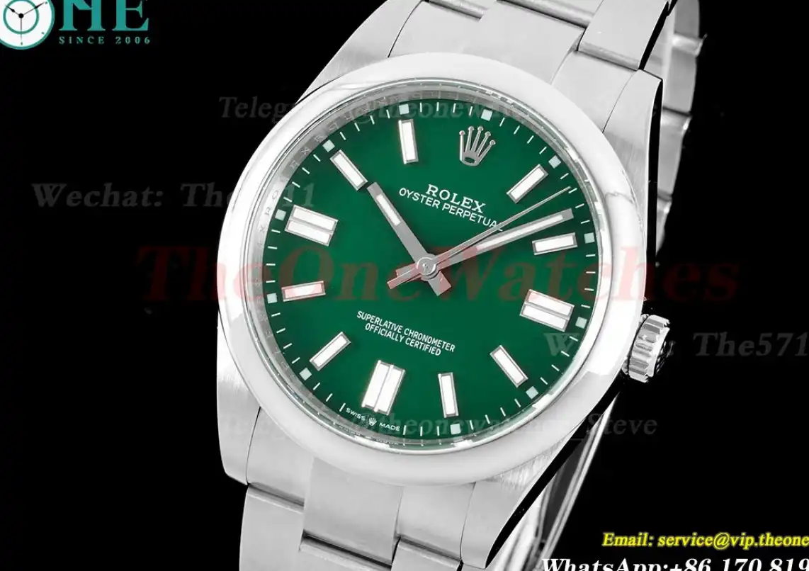 Oyster Perpetual 124300 41mm SS SS Green Stk JDF VR3230