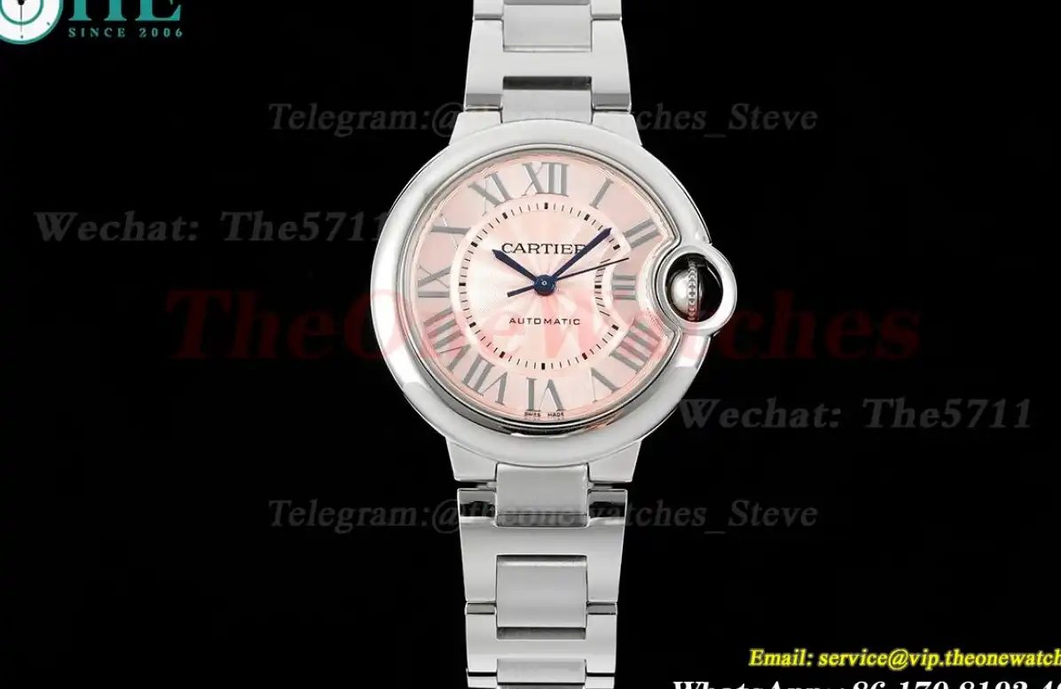 Ballon Bleu De Cartier SS SS Pink Stk 33mm Ladies 3KF A076