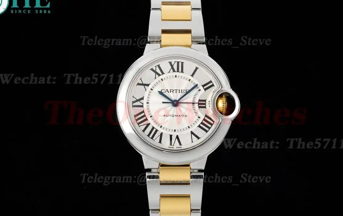 Ballon Bleu De Cartier Ladies 33mm SS YG Wht Stk 3KF A076