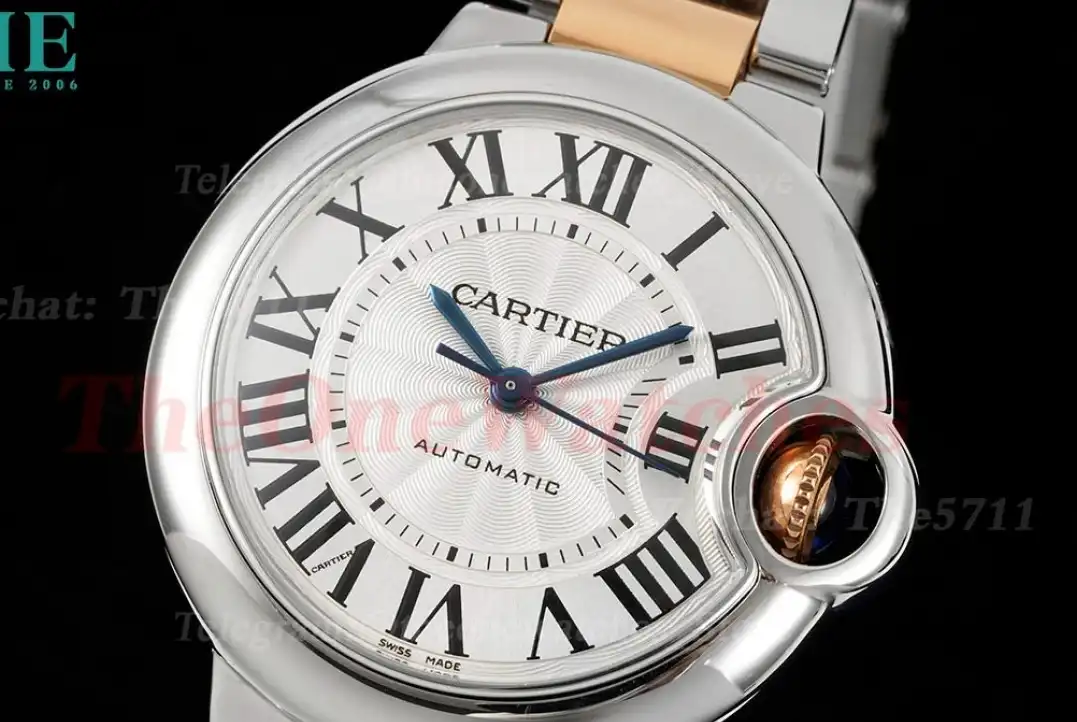 Ballon Bleu De Cartier SS RG Wht Stk 33mm Ladies 3KF A076