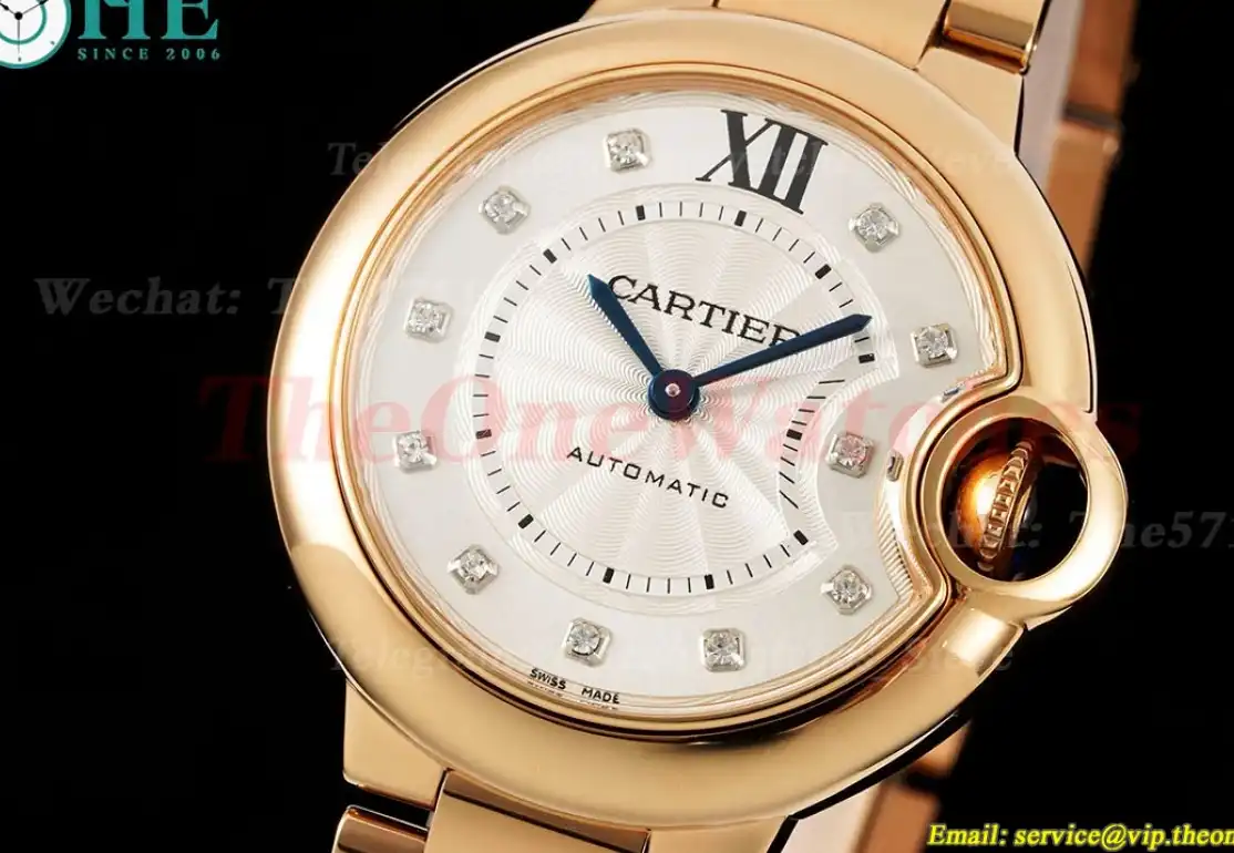 Ballon Bleu De Cartier RG RG Wht Dia 33mm Ladies 3KF A076