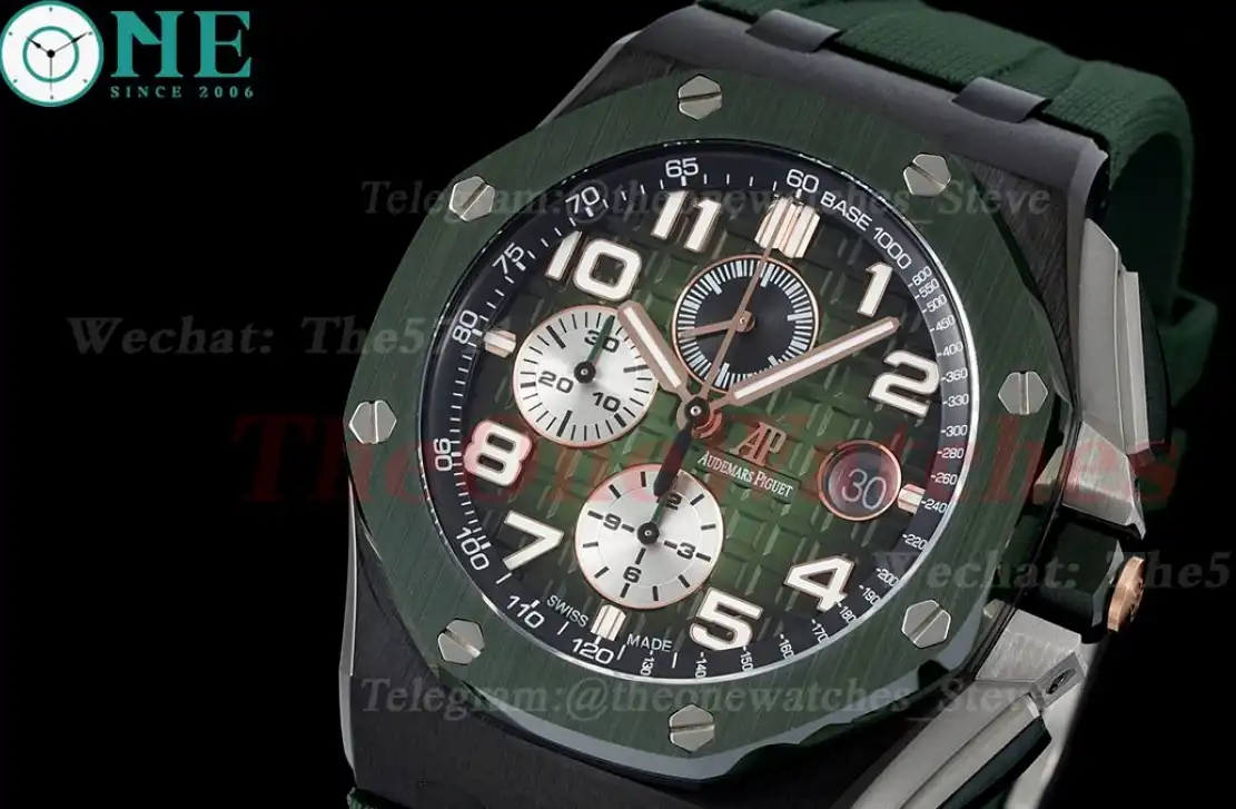 Royal Oak Offshore 44mm Ceramic RU Green Num APF A3126