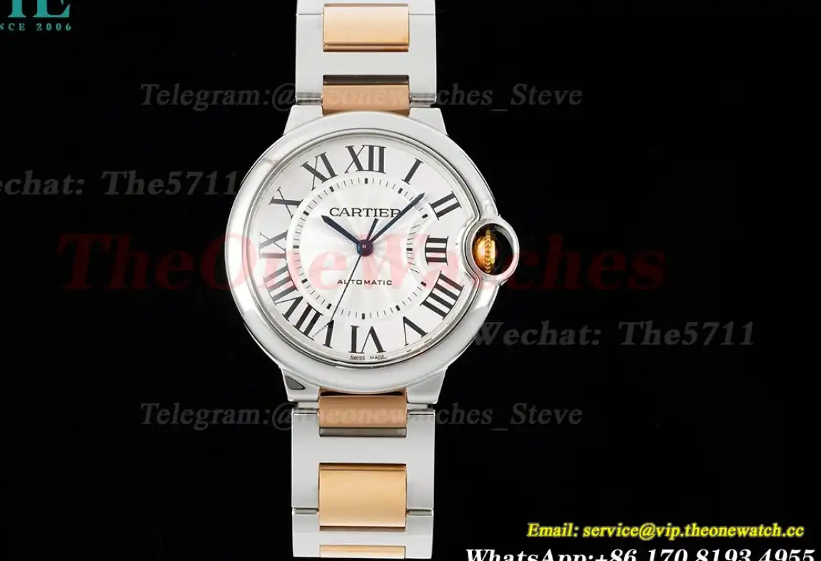 Ballon Bleu De Cartier SS RG Wht Stk 36mm 3KF A076