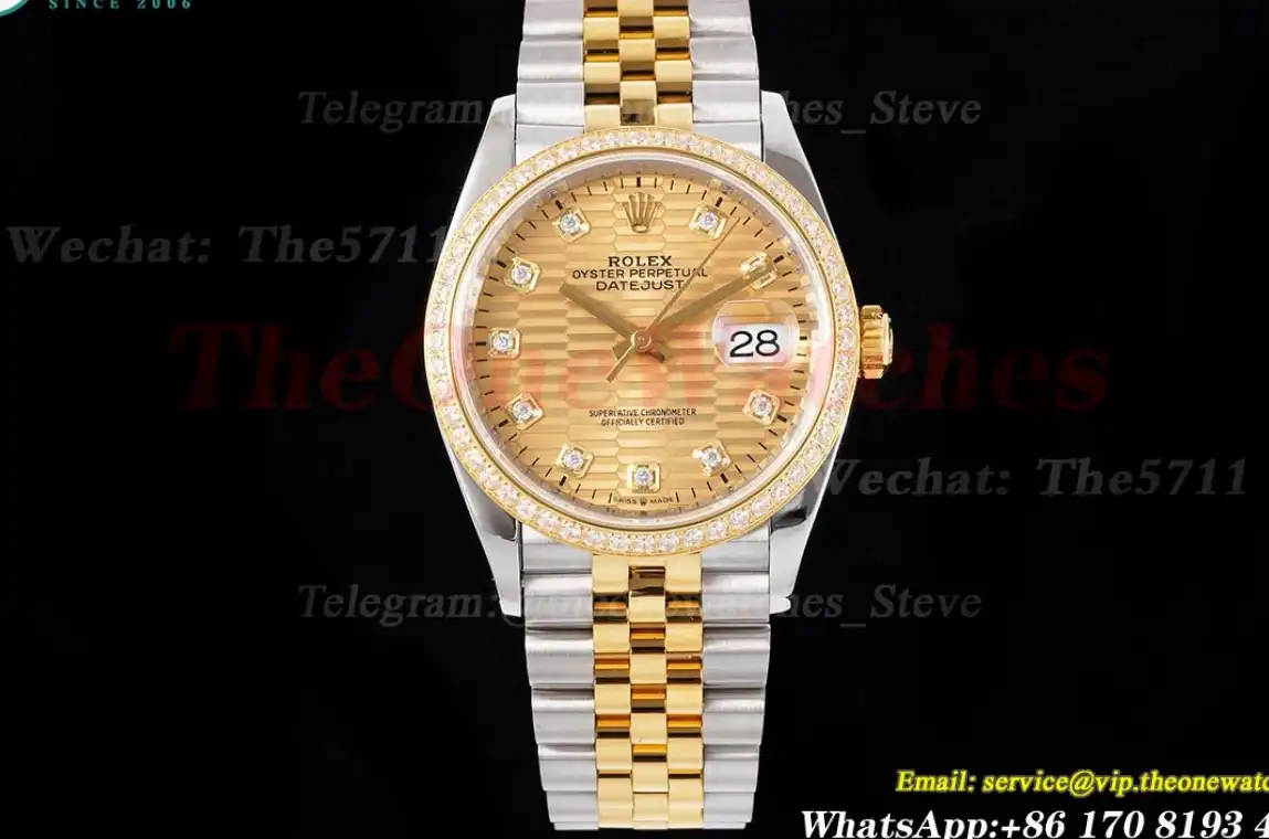 Datejust 126283 36mm Jub Dia YG SS Gold Textured Dia VSF VS3235