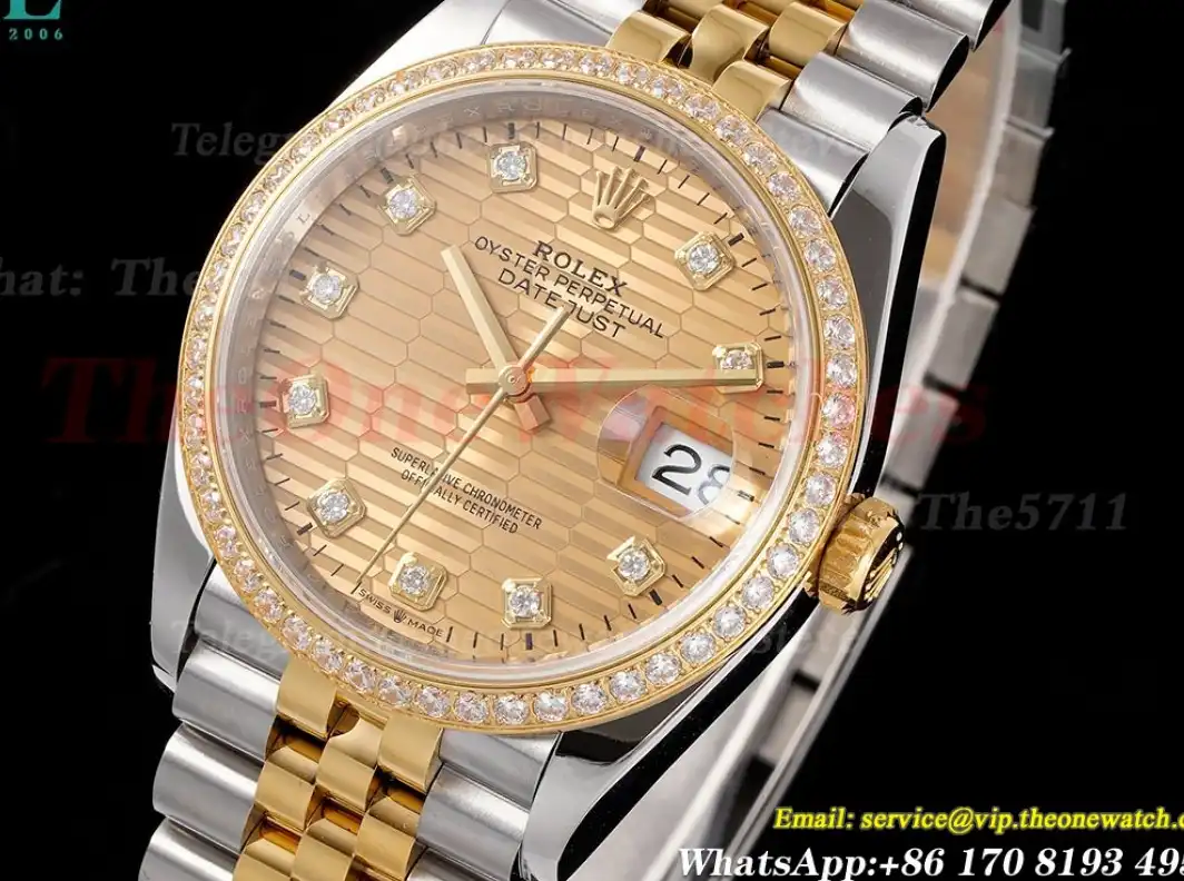 Datejust 126283 36mm Jub Dia YG SS Gold Textured Dia VSF VS3235