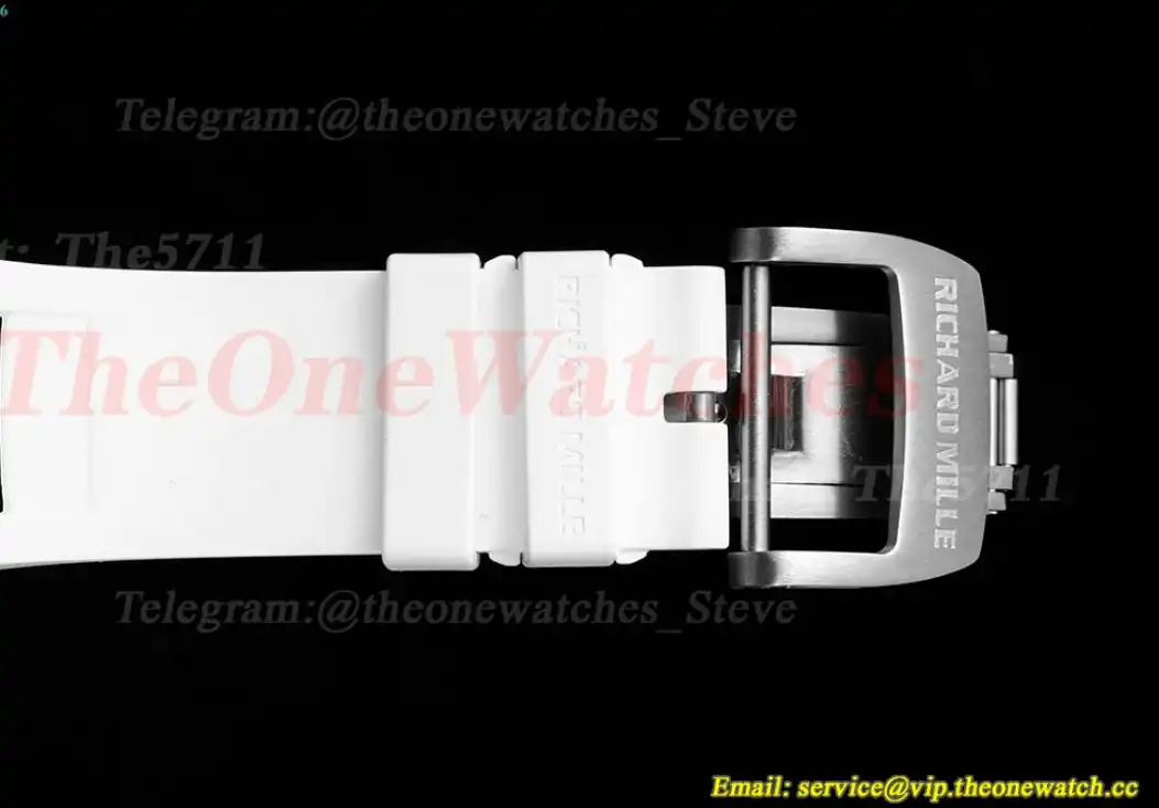 RM055 NTPT RU Wht Red Rehaut on White Rubber Strap ZF RMUL2 Super Clone