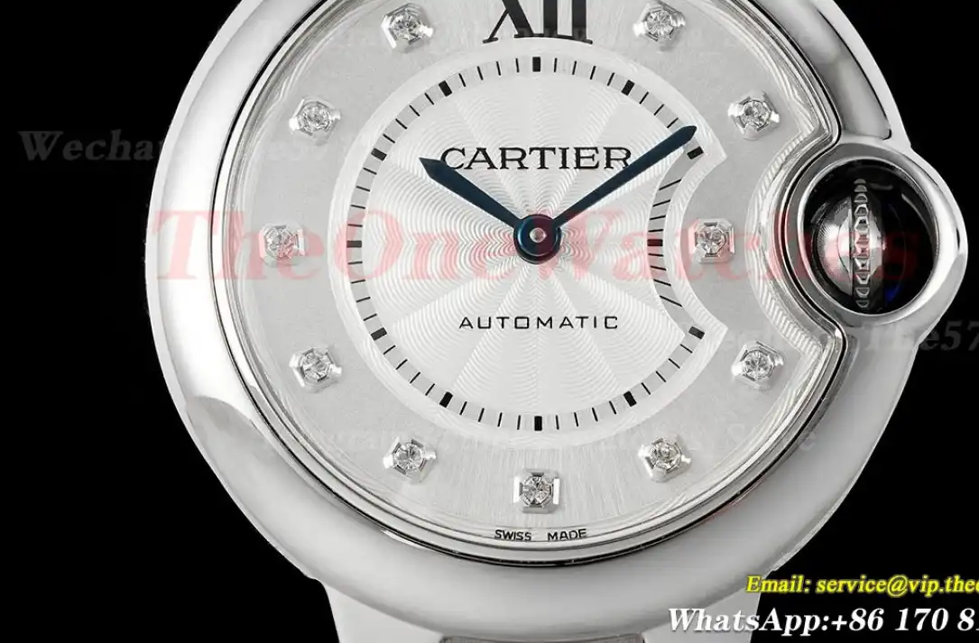 Ballon Bleu De Cartier 33mm SS SS White Dia AF NH05