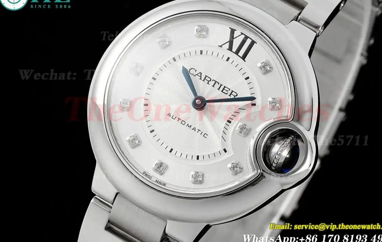 Ballon Bleu De Cartier 33mm SS SS White Dia AF NH05