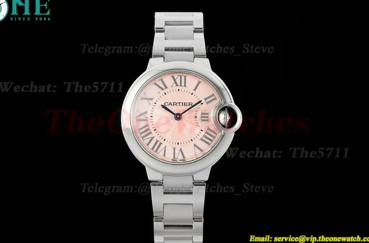 Ballon Bleu De Cartier 33mm SS SS Pink Dial AF Quartz