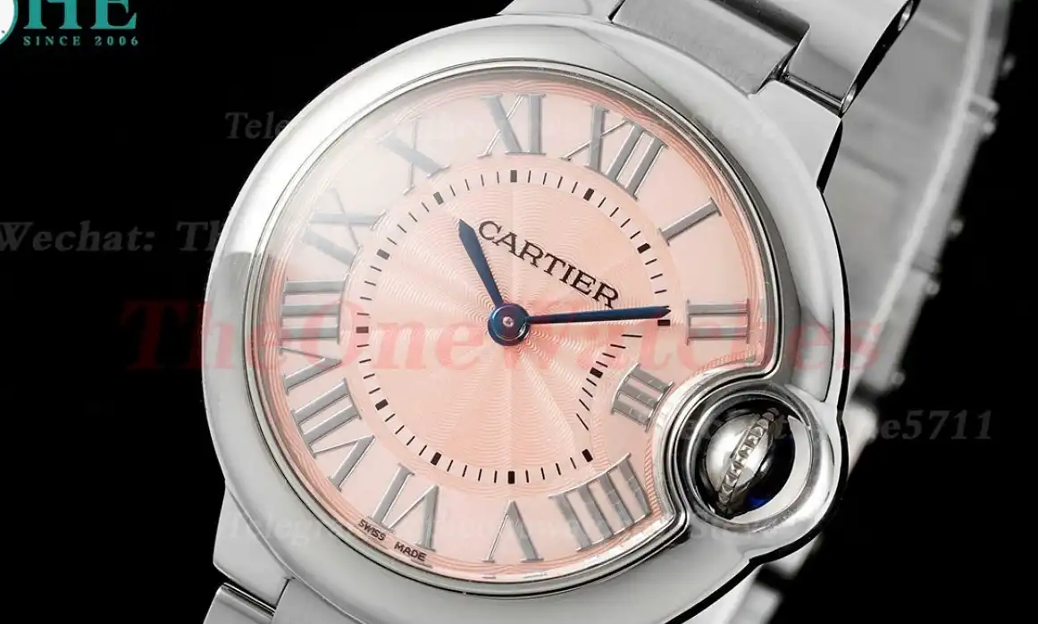 Ballon Bleu De Cartier 33mm SS SS Pink Dial AF Quartz