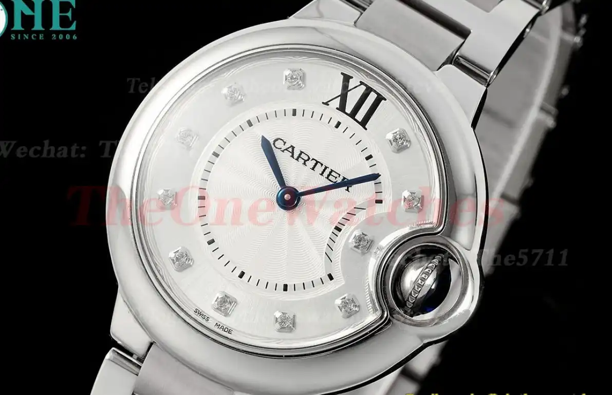 Ballon Bleu De Cartier 33mm SS SS White Dia AF Quartz