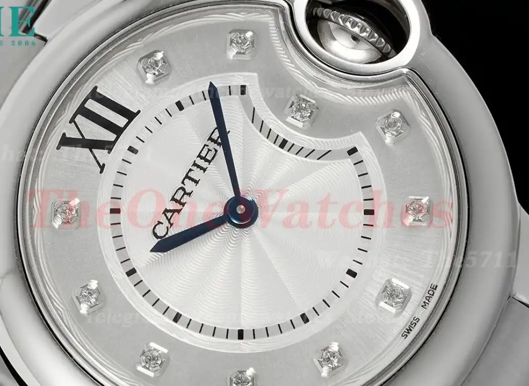 Ballon Bleu De Cartier 33mm SS SS White Dia AF Quartz