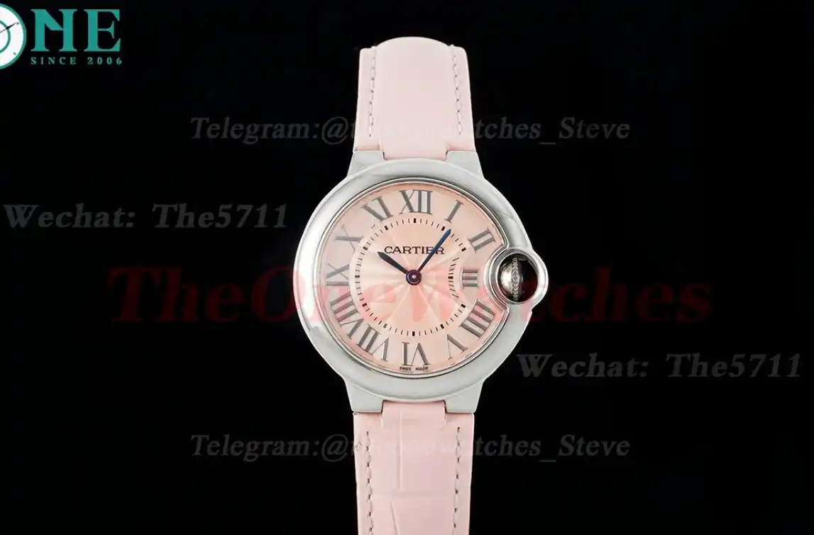 Ballon Bleu De Cartier 33mm SS LE Pink Dial AF Quartz