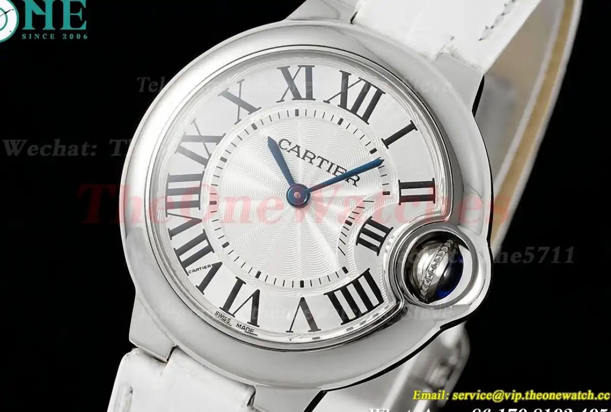 Ballon Bleu De Cartier White Strap 33mm SS LE AF Quartz