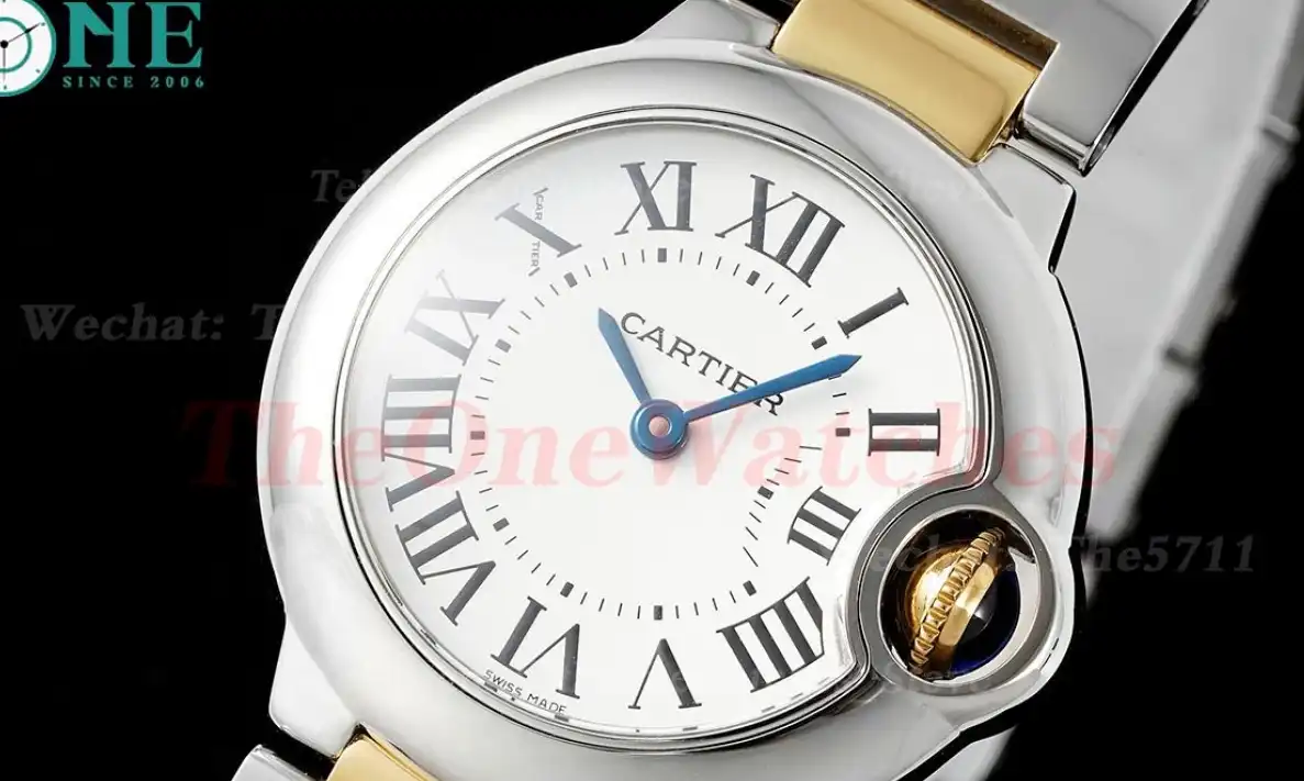 Ballon Bleu De Cartier 28mm YG SS White Dial AF Quartz