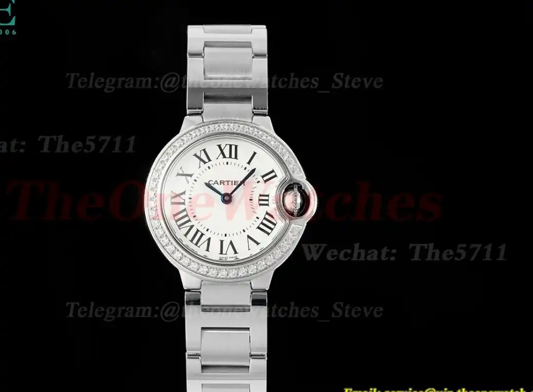 Ballon Bleu De Cartier 28mm Dia SS SS White Dial AF Quartz