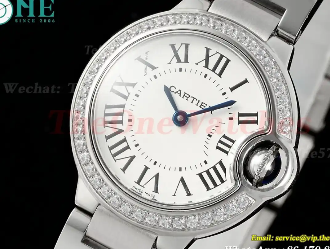 Ballon Bleu De Cartier 28mm Dia SS SS White Dial AF Quartz