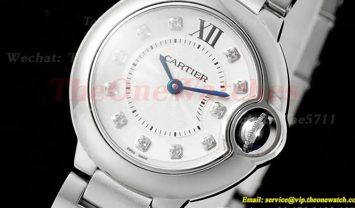 Ballon Bleu De Cartier 33mm SS SS White Dia AF Quartz