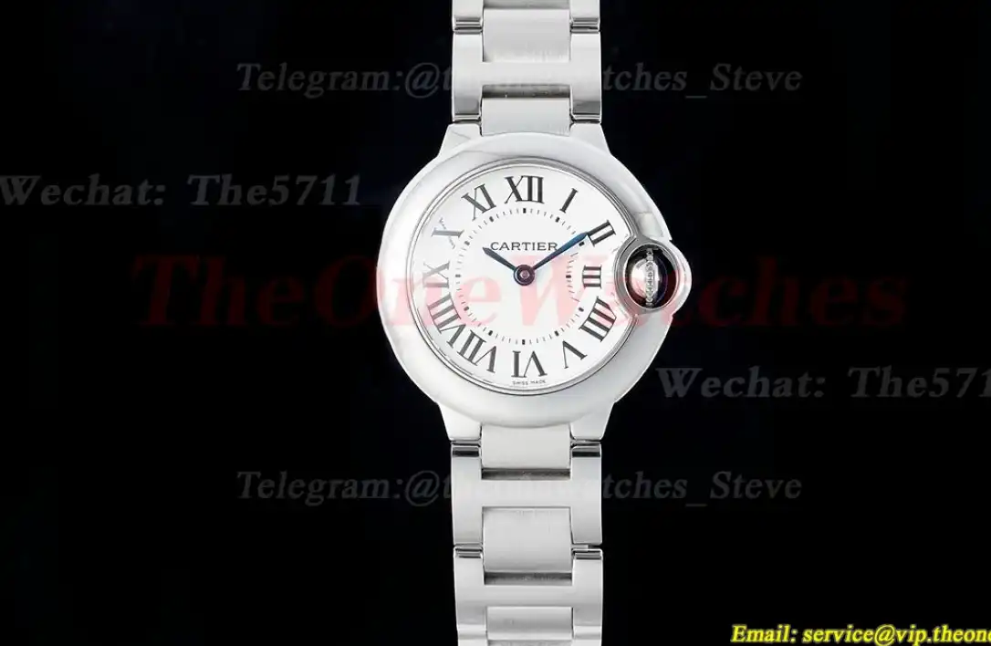 Ballon Bleu De Cartier 28mm SS SS White Dial AF Quartz