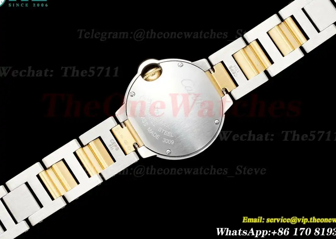 Ballon Bleu De Cartier 28mm YG SS White Dial AF Quartz