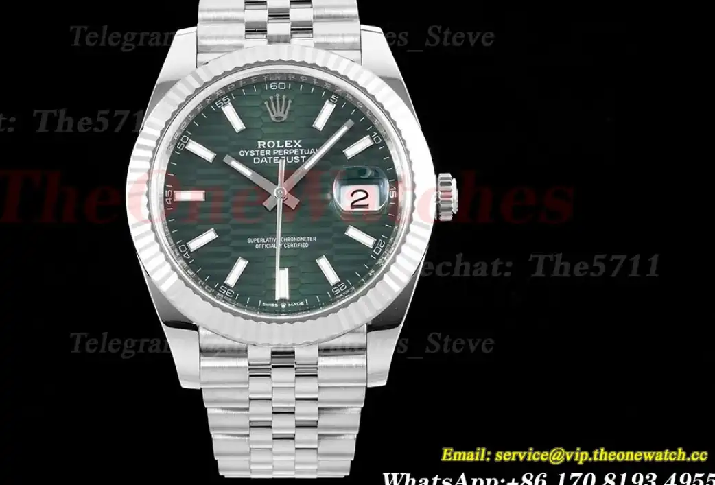 Datejust 126334 41mm Jub SS SS Green Textured Clean SH3235