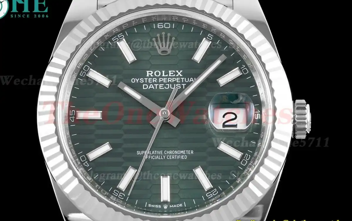 Datejust 126334 41mm Jub SS SS Green Textured Clean SH3235