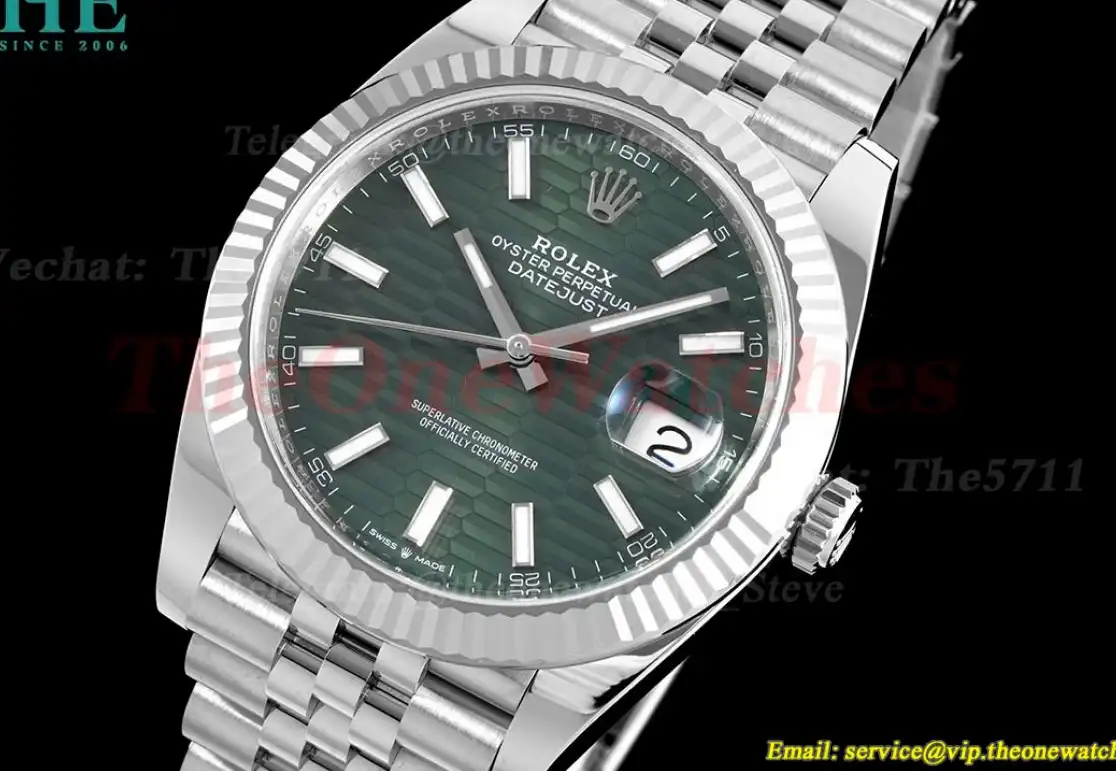 Datejust 126334 41mm Jub SS SS Green Textured Clean SH3235