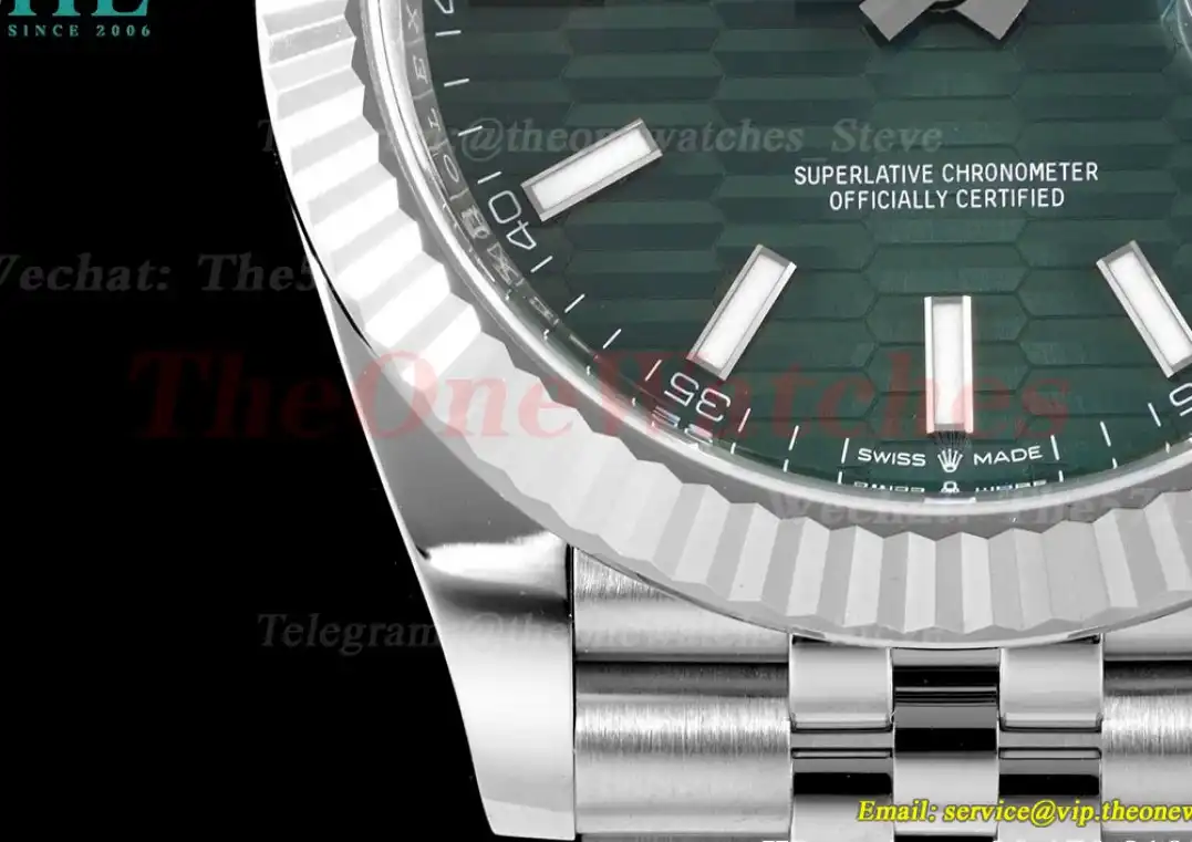 Datejust 126334 41mm Jub SS SS Green Textured Clean SH3235