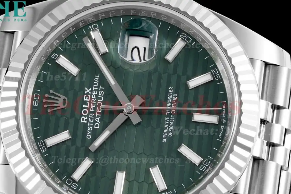 Datejust 126334 41mm Jub SS SS Green Textured Clean SH3235