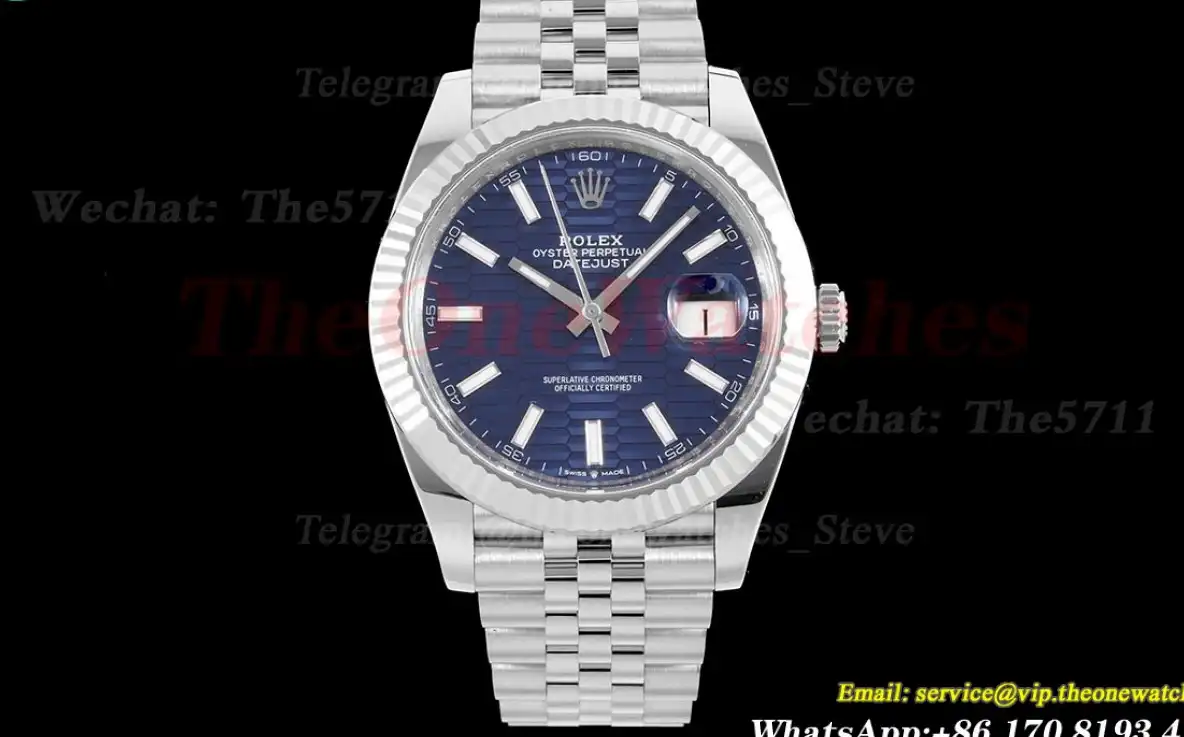 Datejust 126334 41mm Jub SS SS Blue Texetured Dial Clean SH3235