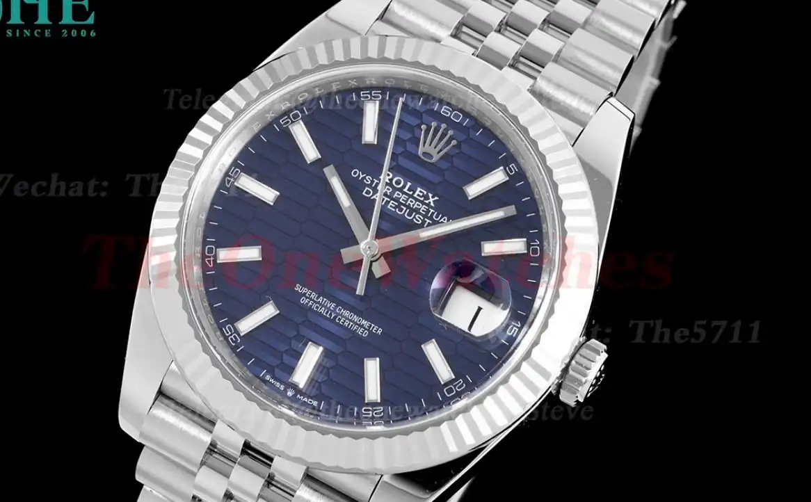 Datejust 126334 41mm Jub SS SS Blue Texetured Dial Clean SH3235