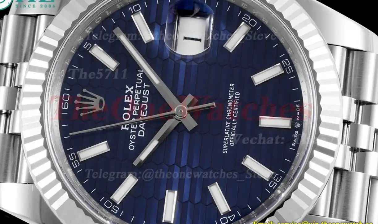 Datejust 126334 41mm Jub SS SS Blue Texetured Dial Clean SH3235