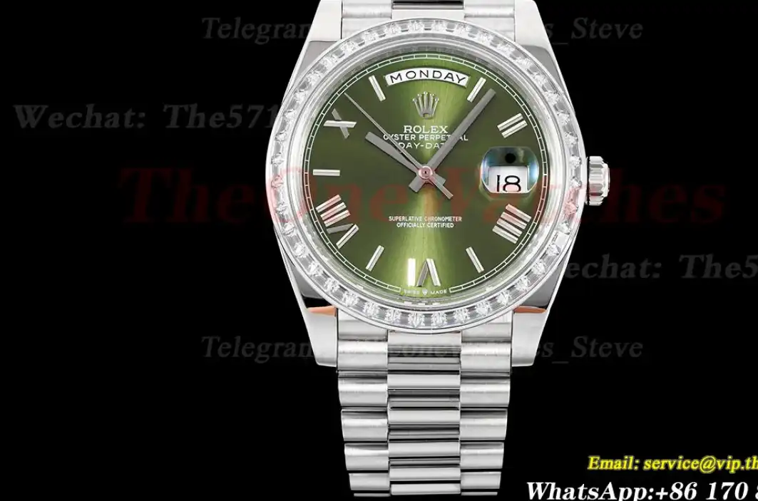 DayDate 228396 40mm Pres Dia SS SS Green Dial GSF A3255 (Tungsten Heavy Version)