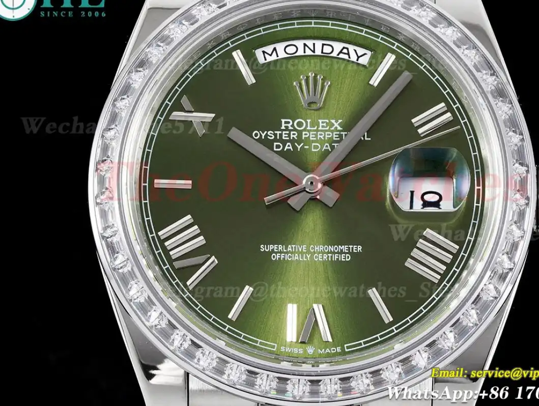 DayDate 228396 40mm Pres Dia SS SS Green Dial GSF A3255 (Tungsten Heavy Version)