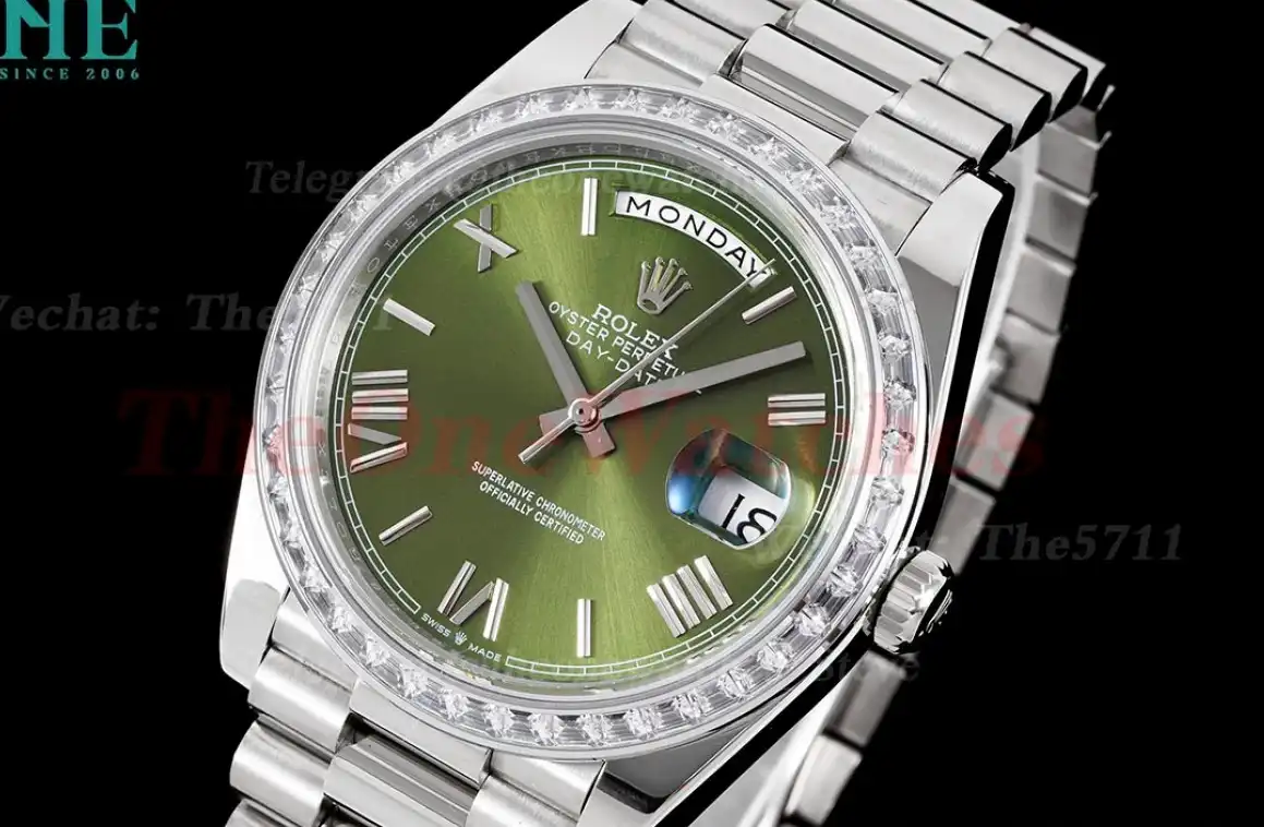 DayDate 228396 40mm Pres Dia SS SS Green Dial GSF A3255 (Tungsten Heavy Version)