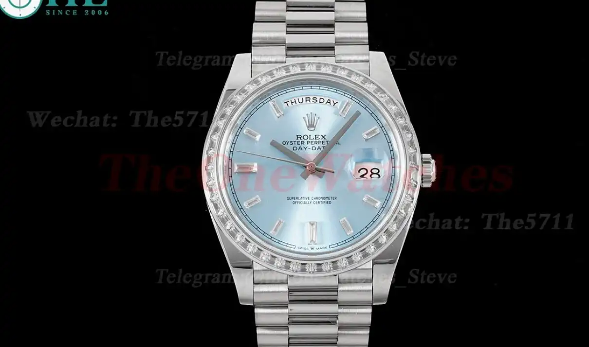 DayDate 228396 40mm Pres Dia SS SS Ice Blue Dial GSF A3255 (Tungsten Heavy Version)