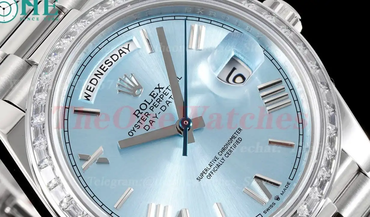 DayDate 228396 40mm Pres SS SS Ice Blue Dial GSF A3255 (Tungsten Heavy Version)