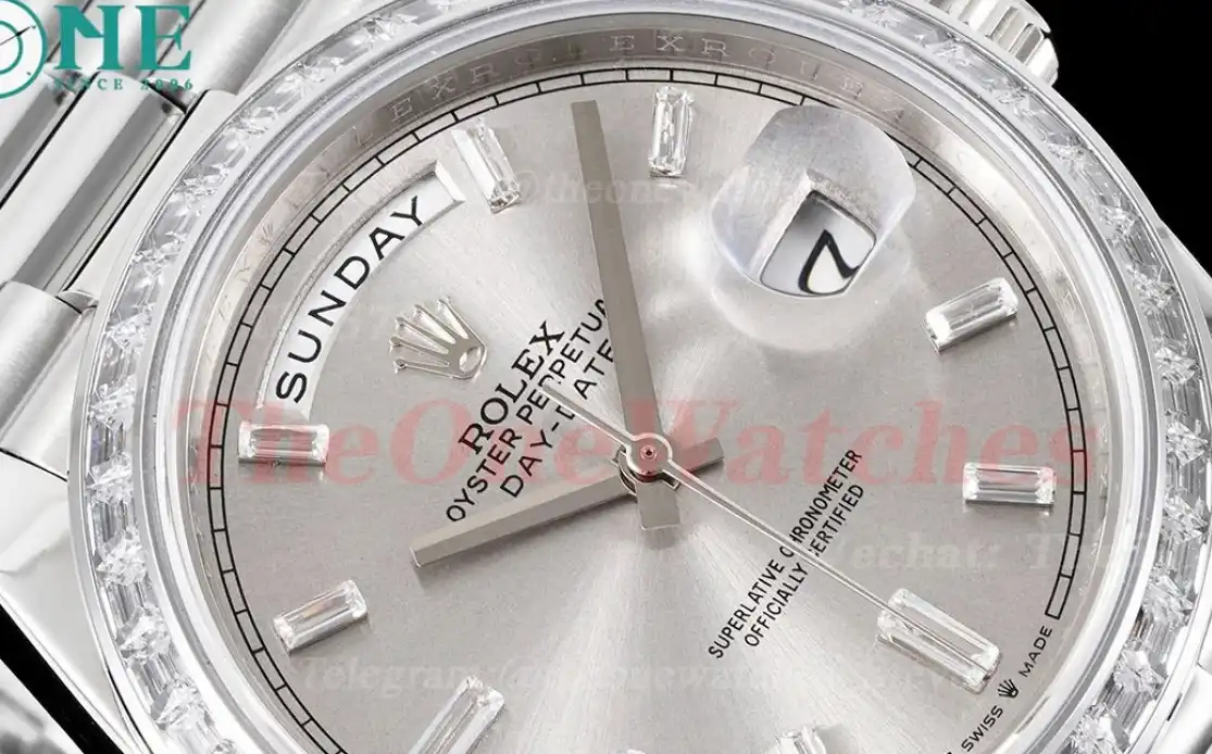 DayDate 228396 40mm Pres SS SS Silver Dial GSF A3255 (Tungsten Heavy Version)