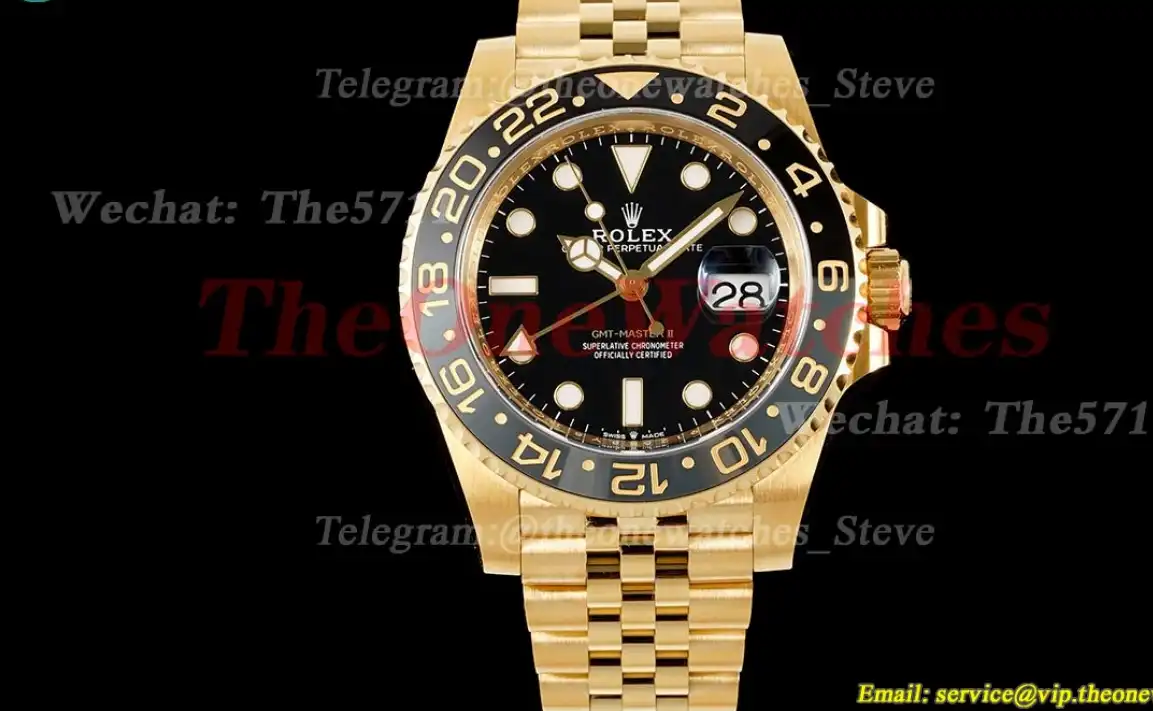 GMT II 126718 GRNR 40mm Jub YG YG Black Dial Clean DD3285 Super Clone