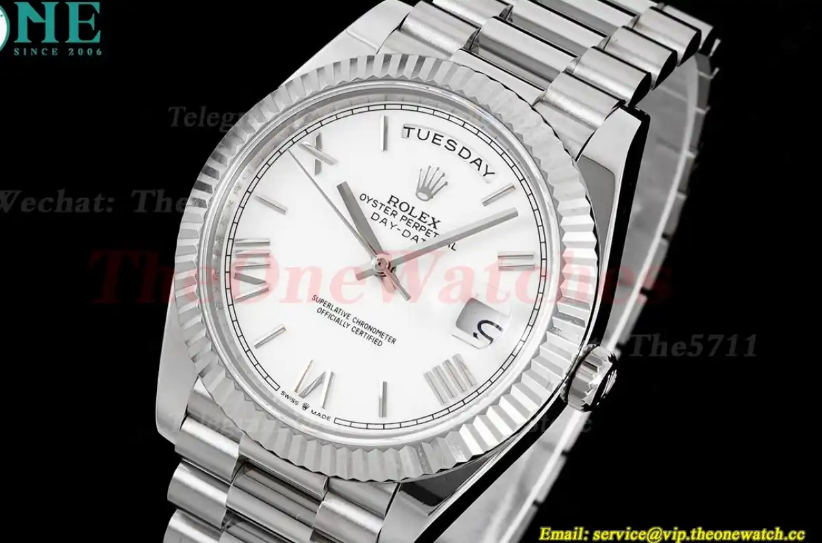 DayDate 228239 40mm Pres SS SS White Dial GSF A3255 (Tungsten Heavy Version)