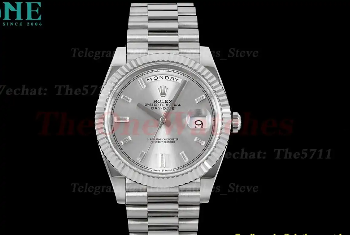 DayDate 228239 40mm Pres SS SS Silver Grey Dial GSF A3255 (Tungsten Heavy Version)