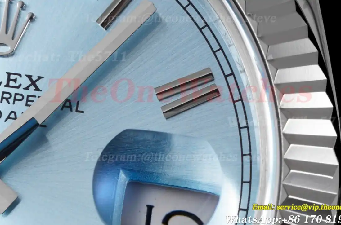 DayDate 228239 40mm Pres SS SS Ice Blue Dial GSF A3255 (Tungsten Heavy Version)